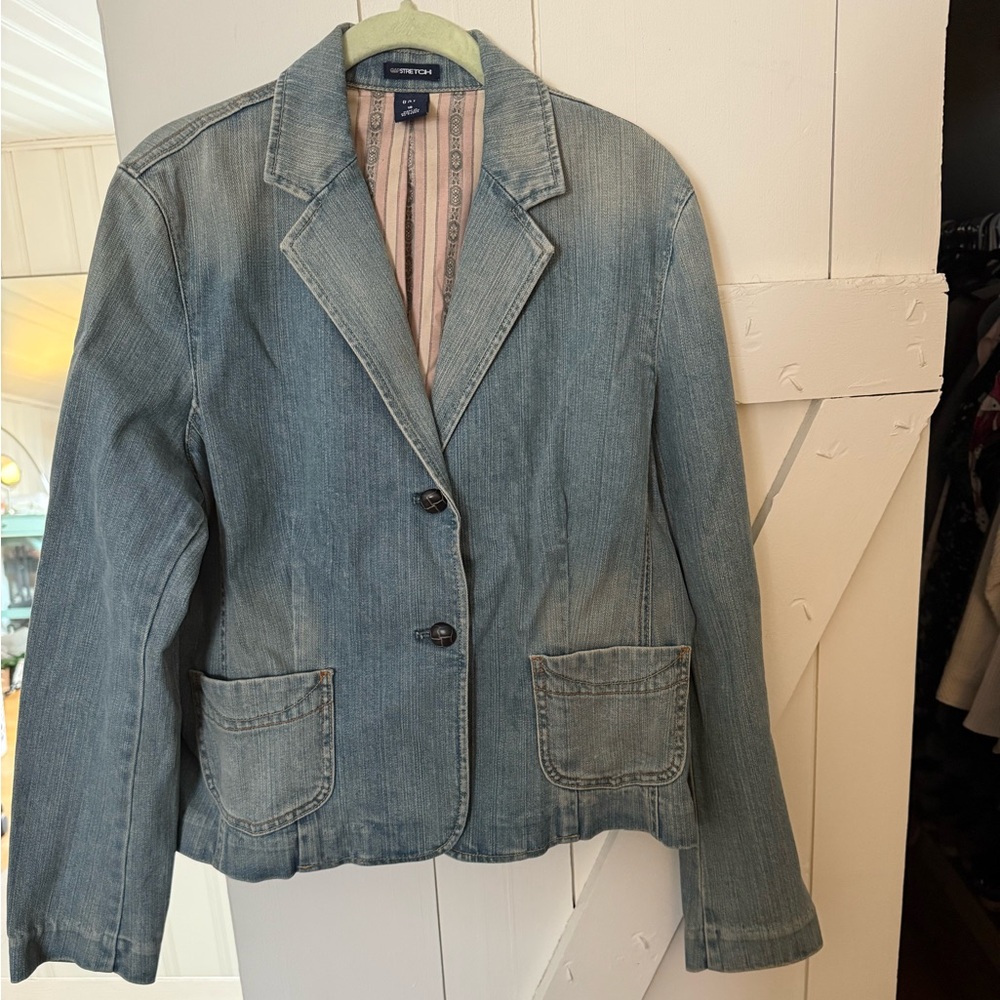 GAP Light Blue Denim Blazer Jacket